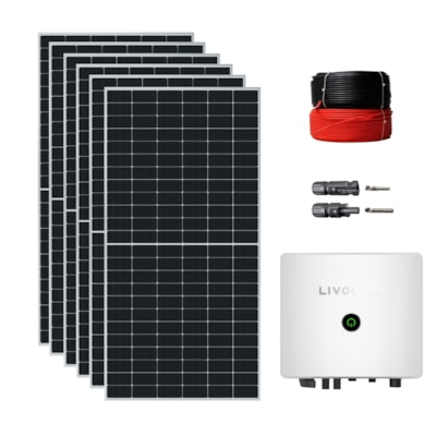Kit Solar Monocristalino Residencial 432kWh/mês Livoltek 5kW 220V