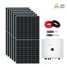 Kit Solar Monocristalino Residencial 432kWh/mês Livoltek 6kW 220V