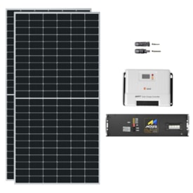 Kit Solar Off-Grid 1.170W/H Com Bateria Lítio Moura 100Ah 24V