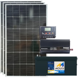 Kit Solar Off-grid 480W Monocristalino com Bateria Moura 234Ah