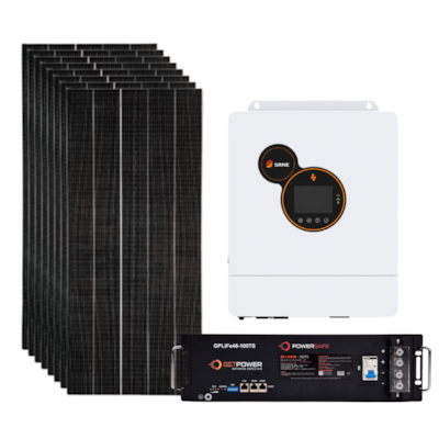Kit Solar Off Grid 528kWh com Inversor Carregador 5kW SRNE e Bateria de Lítio Getpower