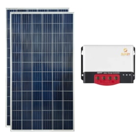 Kit Solar Off-grid 660W/h Policristalino com Controlador de Carga 30A 24V MPPT