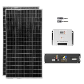 Kit Solar Off-Grid 680W/H Com Bateria Lítio Moura 100Ah 24V