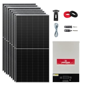 Kit Solar Off-grid 732kWh/mês com Inversor Carregador Unipower 5kW 48V/220V