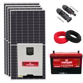 Kit Solar Off Grid Canadian Monocristalino 266kW Inversor Unipower 48V/220V Bateria de Chumbo