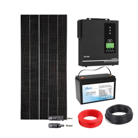 Kit Solar Off Grid Inversor Carregador Anern 1kW 12/220V com Bateria de Litio 12V 200Ah Anern