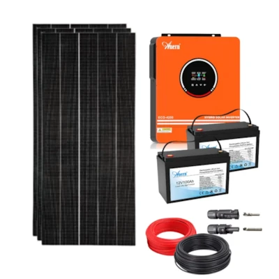 Kit Solar Off Grid Inversor Carregador Anern 4,2kW 24/220V com 2 Baterias de Litio 12V 100Ah Anern