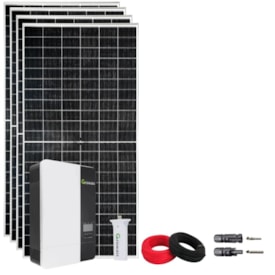 Kit Solar Offgrid 2,44kWp 4 Painel 610W Inversor Growatt 5kW 220V