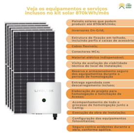Segunda imagem do produto Kit Solar para Economia até 870kWh/mês Livoltek Instalado Bh e Região