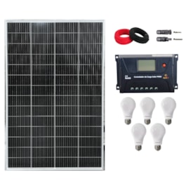 Kit Solar para Iluminação 280W/h Off-Grid com 5 Lâmpadas