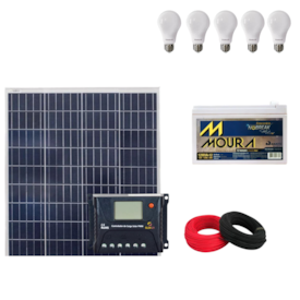 Kit Solar para iluminação com 5 lâmpadas