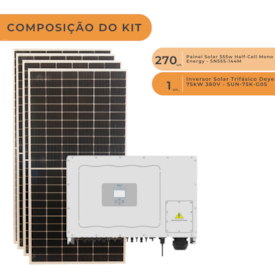 Segunda imagem do produto Kit solar para Usina/Fazenda Solar 17.982kW Inversor Deye