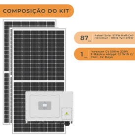 Segunda imagem do produto Kit solar para Usina/Fazenda Solar 50kWp Inversor Deye