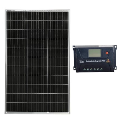 Kit Solar Placa Solar 160W com Controlador de Carga 20A 12V PWM