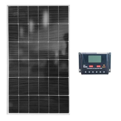 Kit Solar Placa Solar 160W com Controlador de Carga 40A 12V PWM