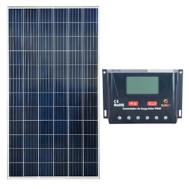 Kit Solar Placa Solar 335W com Controlador de Carga 30A 12V PWM