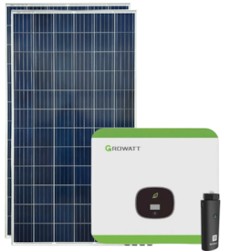 Kit Solar Policristalino 100kWh/mês com Inversor Growatt 1,5kW 220V
