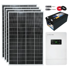 Kit Solar Rural 134,4kW/mês Livoltek 48V/127V Bateria Moura