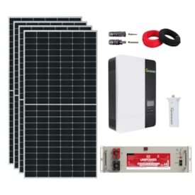 Kit Solar Rural 3000W 48V / 127V com Bateria de Lítio 100Ah