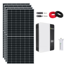 Kit Solar Rural 9.600W/dia com Inversor Carregador 3kW Growatt 48V/127V