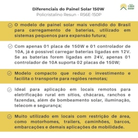 Segunda imagem do produto Painel Solar 150W Resun Policristalino  - RS6E-150P