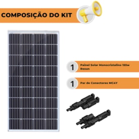 Segunda imagem do produto Painel Solar 155w Monocristalino Resun e Conector Mc4 Y