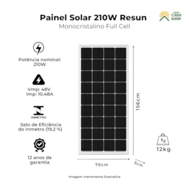 Segunda imagem do produto Painel Solar 210W Monocristalino Resun - RS7E210M