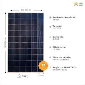 Segunda imagem do produto Painel Solar 280W Policristalino Resun- RS6C-280P