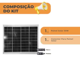 Segunda imagem do produto Painel Solar 30W Monocristalino Renepv com Conector
                                            