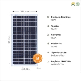 Segunda imagem do produto Painel Solar 30W Policristalino Resun - RSM030P