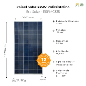 Segunda imagem do produto Painel Solar 335W Policristalino Era Solar - ESPMC335