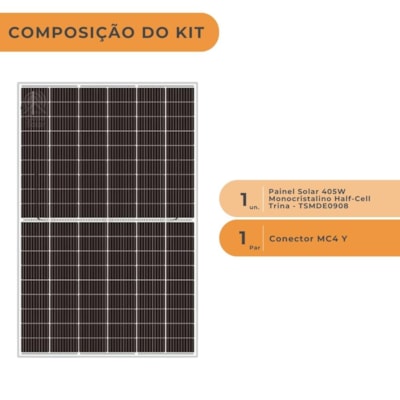 Segunda imagem do produto Painel Solar 405W Monocristalino Trina com MC4y