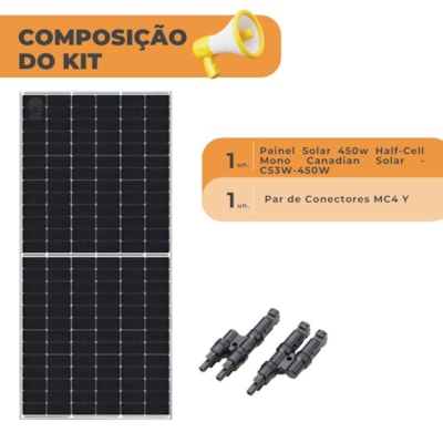 Segunda imagem do produto Painel Solar 450w Half-Cell Monocristalino Canadian Conector MC4y