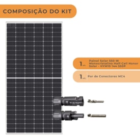 Segunda imagem do produto Painel Solar 550W Monocristalino Honor Conector MC4