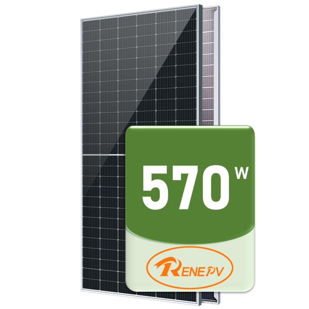Painel Solar 570W Bifacial Monocristalino Half-Cell Renepv