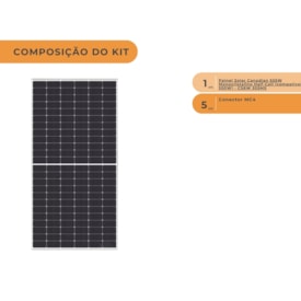 Segunda imagem do produto Painel Solar Canadian 555W + Conector MC4