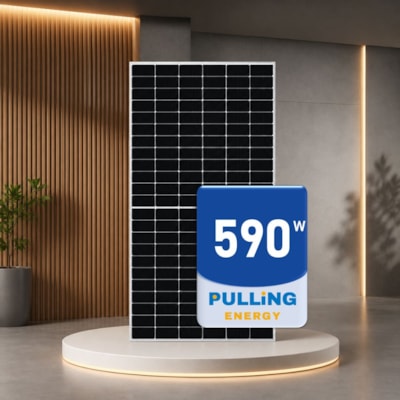 Painel Solar Monocristalino 590W Ntype Bifacial Frame de Fibra Pulling - PU590SNM102