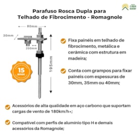 Segunda imagem do produto Parafuso Rosca Dupla Telhado de Fibrocimento - Romagnole