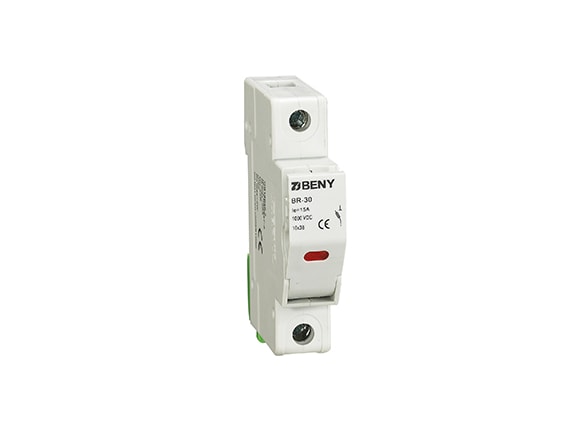 Porta fusível cartucho 10x38 1000Vcc para corrente continua