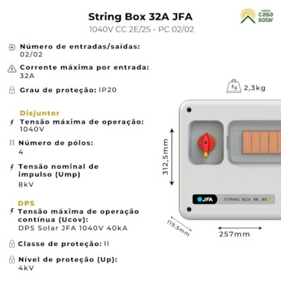 Segunda imagem do produto String Box 32A 1040V 2E/2S JFA - SBJFA 02/02
